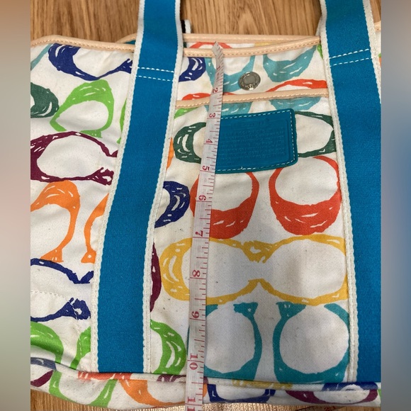 Coach Colorful Canvas Shoulder Handbag - Picture 9 of 9